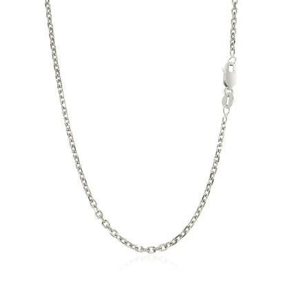 18k White Gold Diamond Cut Cable Link Chain (1.90 mm) RCJ Chains  CELESTIA LUXE JEWELLERS