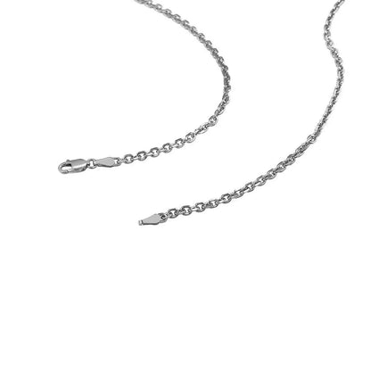 18k White Gold Diamond Cut Cable Link Chain (2.60 mm) RCJ Chains  CELESTIA LUXE JEWELLERS