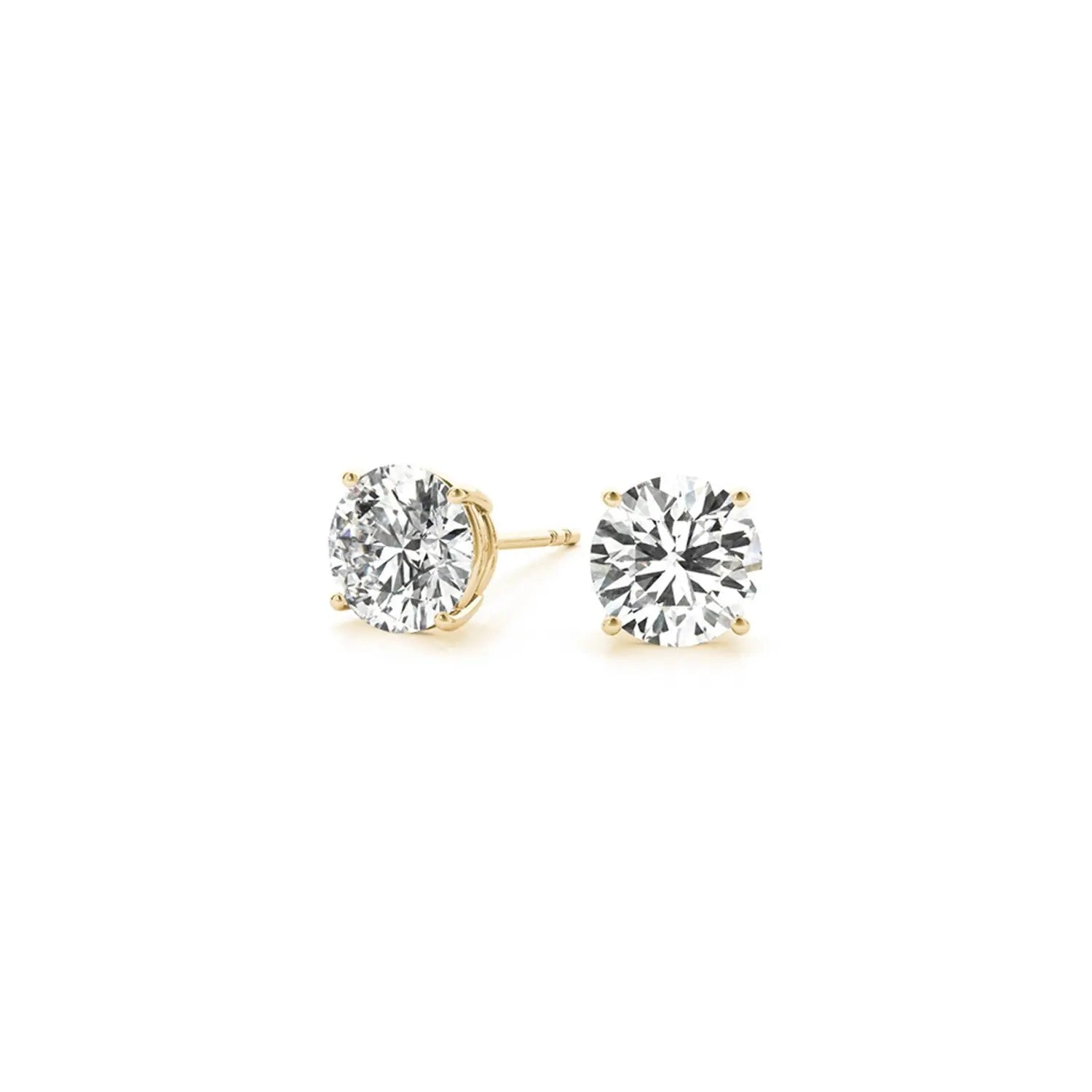 2 cttw Certified IGI Lab Grown Round Diamond Earrings 14k Yellow Gold (G/VS2) RCJ Earrings  CELESTIA LUXE JEWELLERS