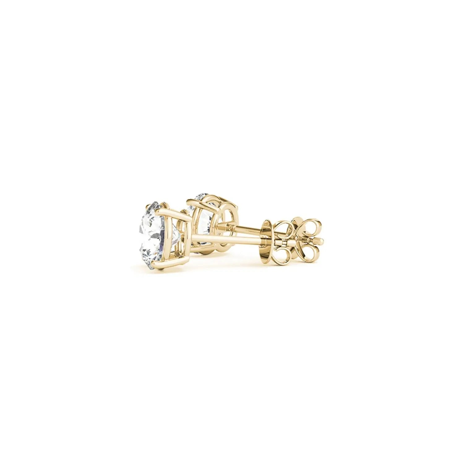 2 cttw Certified IGI Lab Grown Round Diamond Earrings 14k Yellow Gold (G/VS2) RCJ Earrings  CELESTIA LUXE JEWELLERS