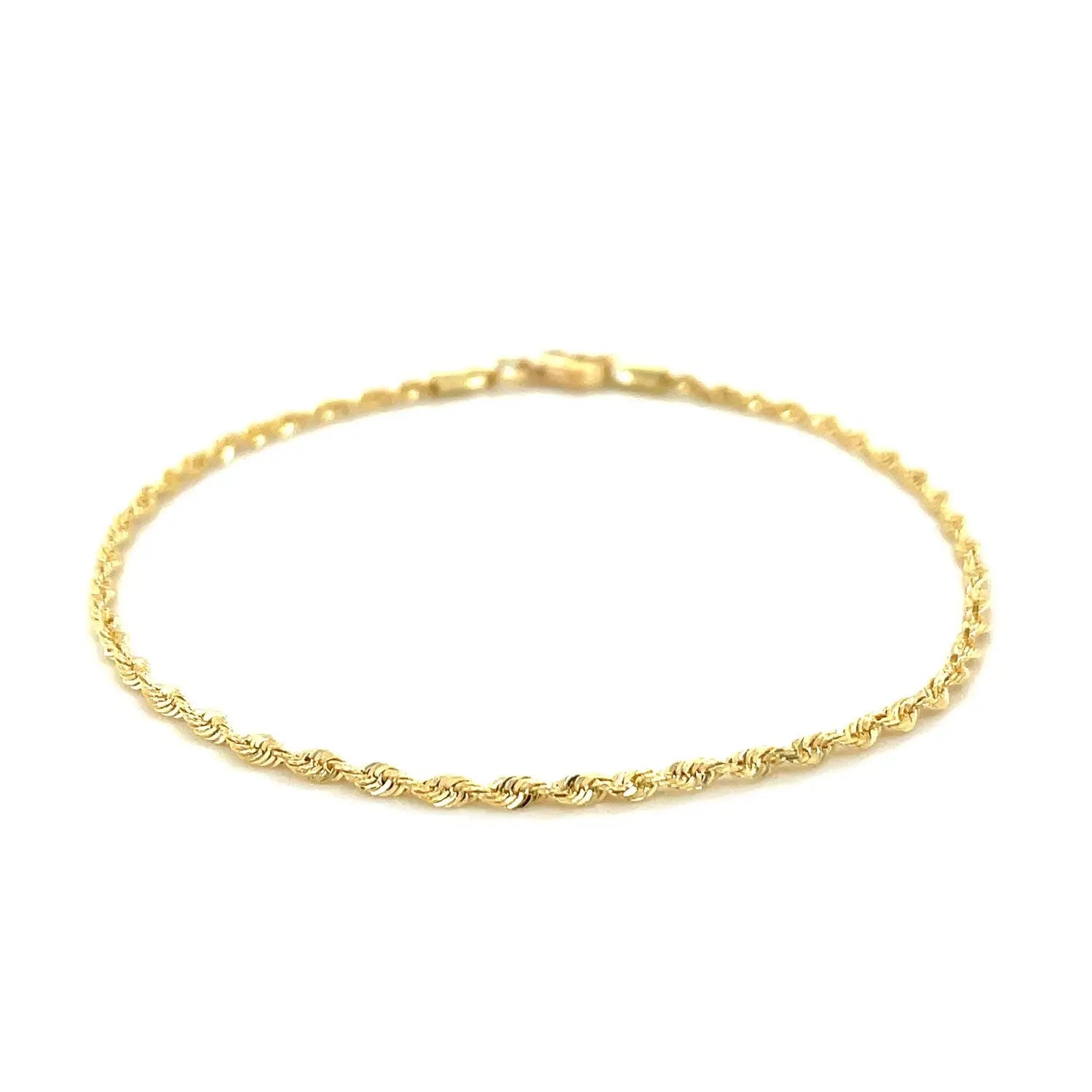 2.0mm 10k Yellow Gold Diamond Cut Rope Anklet RCJ Anklets  CELESTIA LUXE JEWELLERS