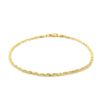 2.0mm 10k Yellow Gold Diamond Cut Rope Anklet RCJ Anklets  CELESTIA LUXE JEWELLERS