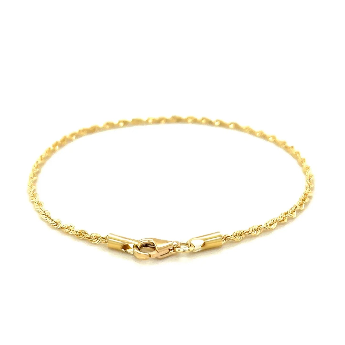 2.0mm 10k Yellow Gold Diamond Cut Rope Anklet RCJ Anklets  CELESTIA LUXE JEWELLERS
