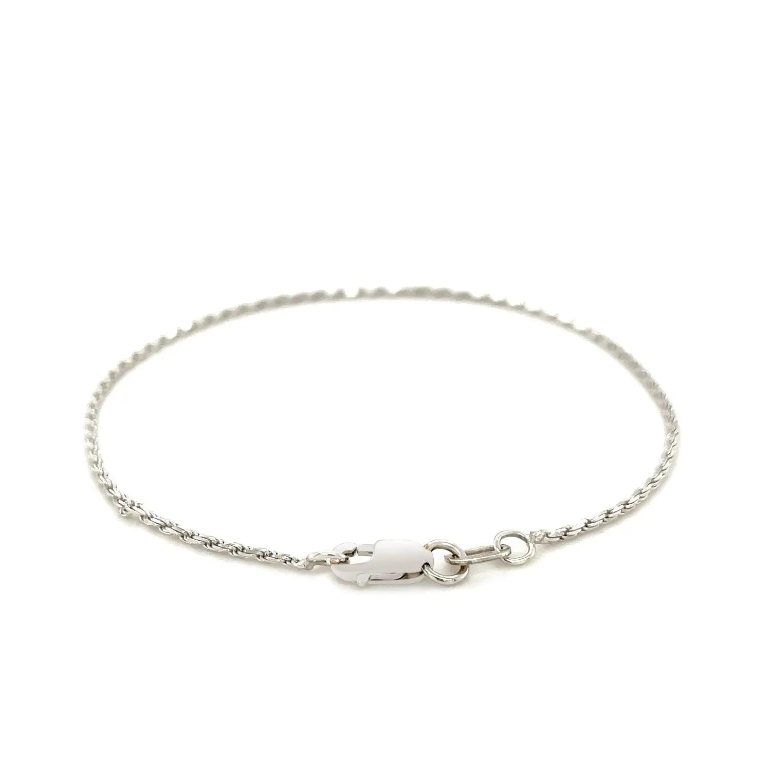 2.0mm 14k White Gold Diamond Cut Rope Anklet RCJ Anklets  CELESTIA LUXE JEWELLERS