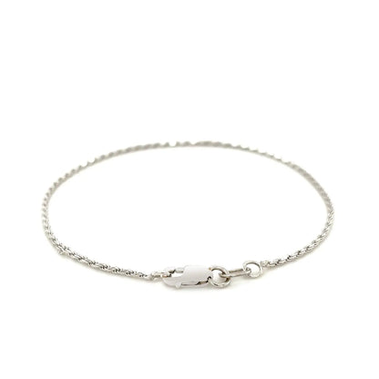2.0mm 14k White Gold Diamond Cut Rope Anklet RCJ Anklets  CELESTIA LUXE JEWELLERS