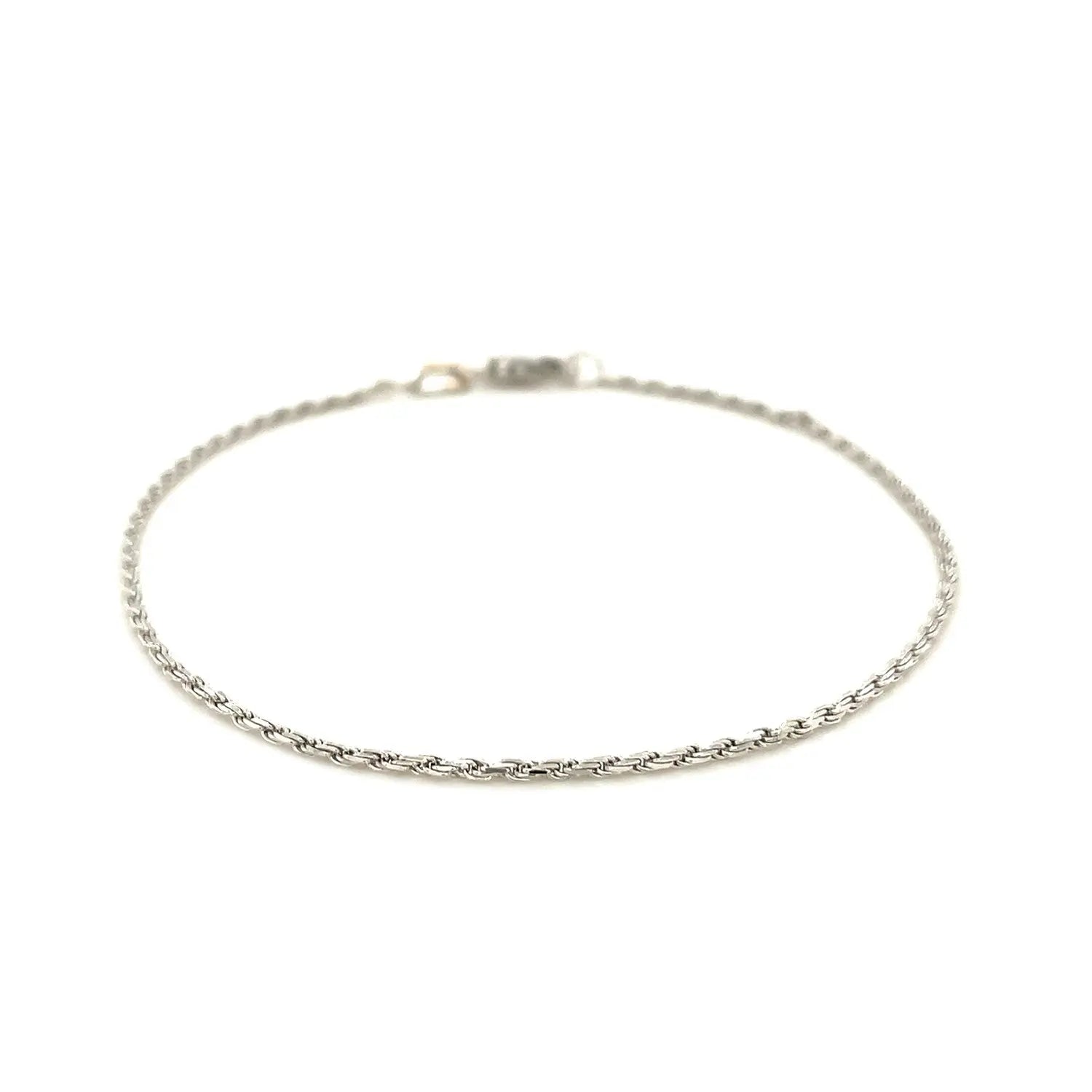 2.0mm 14k White Gold Diamond Cut Rope Anklet RCJ Anklets  CELESTIA LUXE JEWELLERS