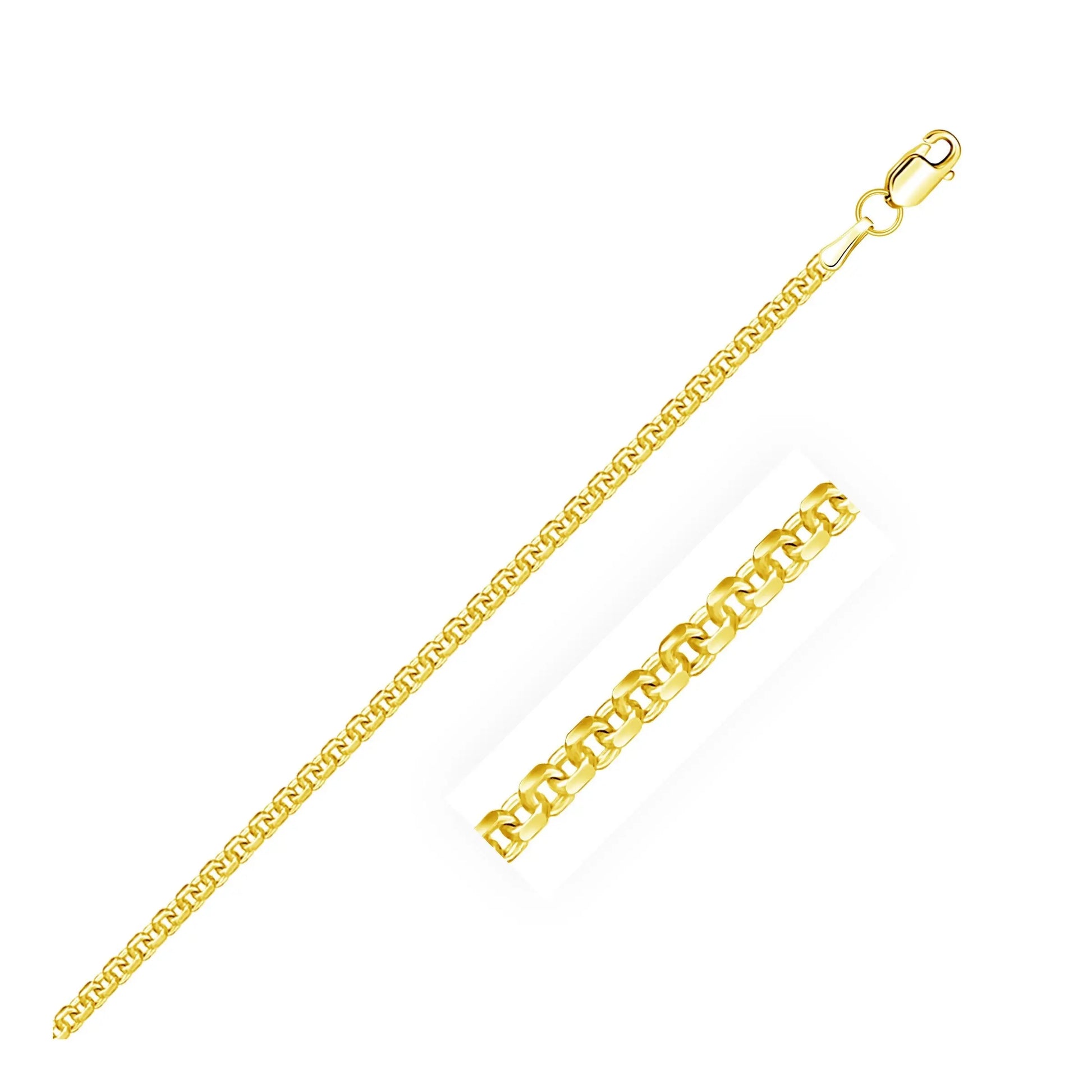 2.2mm 14K Yellow Gold Forsantina Lite Cable Link Chain RCJ Chains  CELESTIA LUXE JEWELLERS