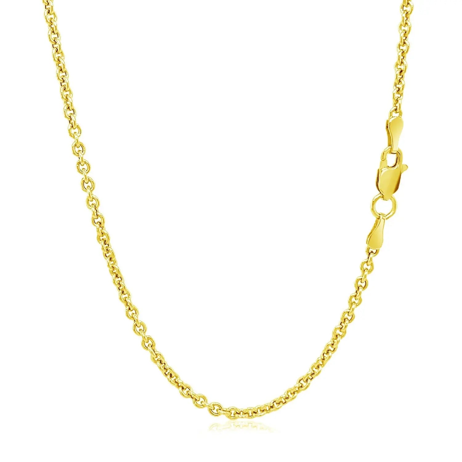 2.2mm 14K Yellow Gold Forsantina Lite Cable Link Chain RCJ Chains  CELESTIA LUXE JEWELLERS