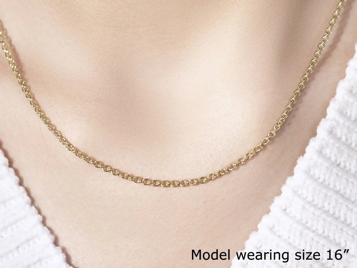 2.2mm 14K Yellow Gold Forsantina Lite Cable Link Chain RCJ Chains  CELESTIA LUXE JEWELLERS