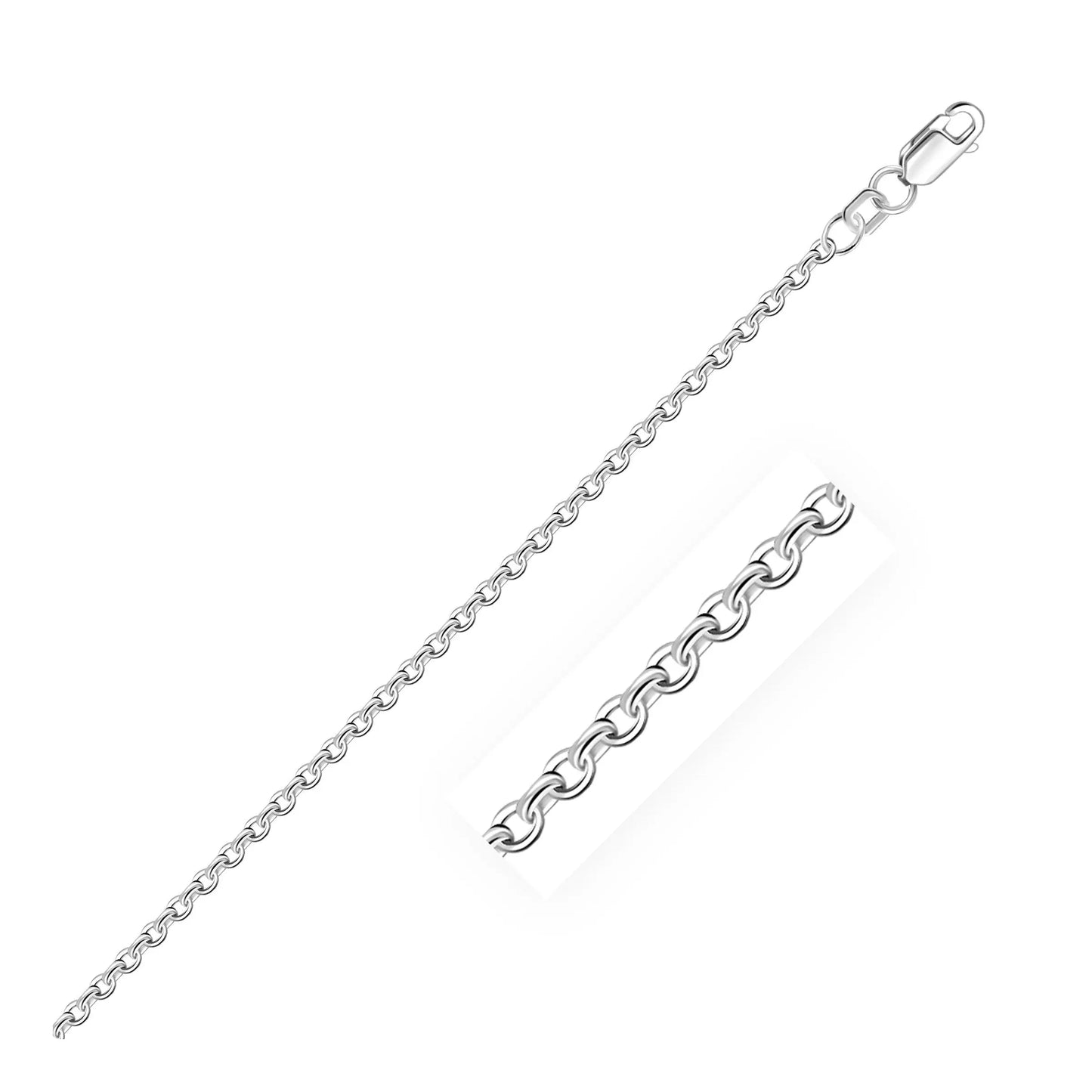 2.3mm 10k White Gold Rolo Anklet RCJ Anklets  CELESTIA LUXE JEWELLERS