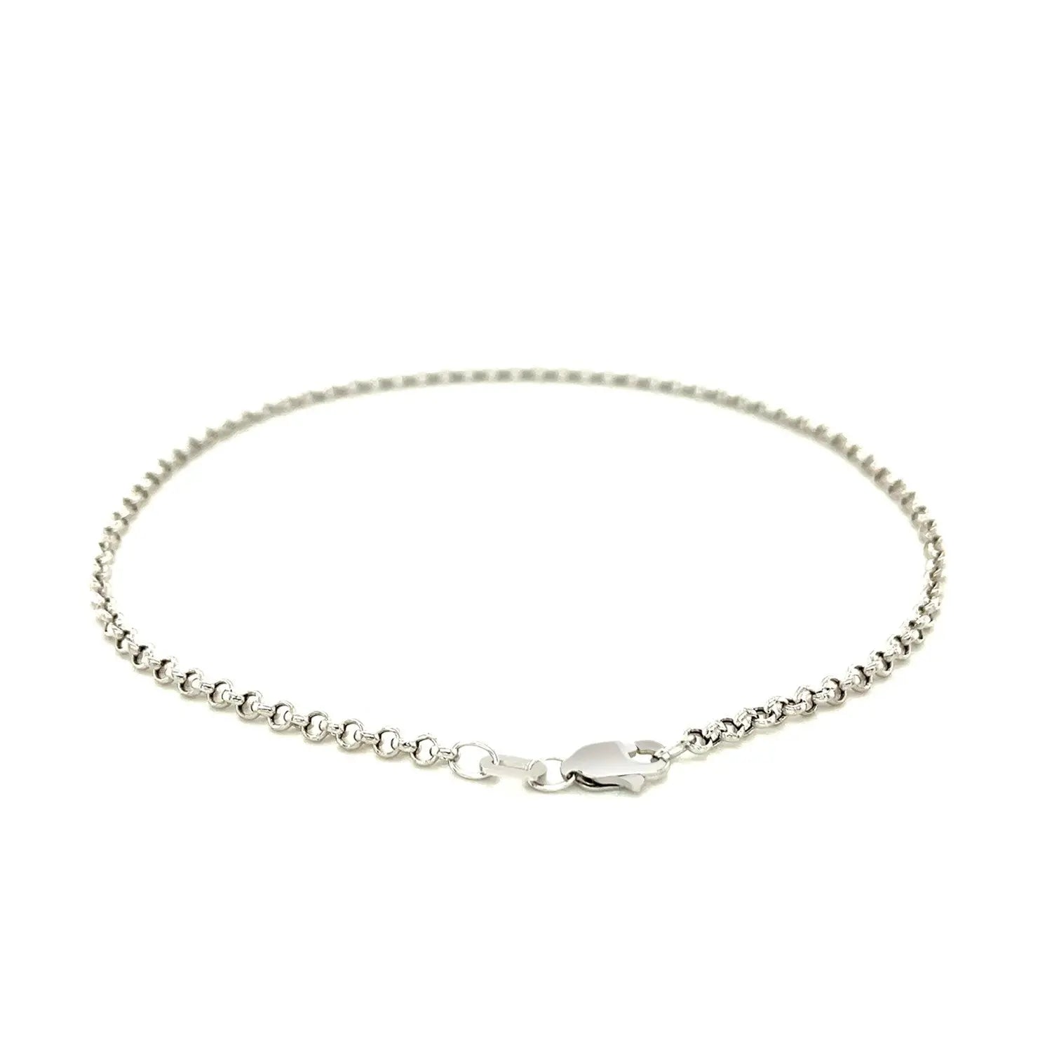 2.3mm 10k White Gold Rolo Anklet RCJ Anklets  CELESTIA LUXE JEWELLERS