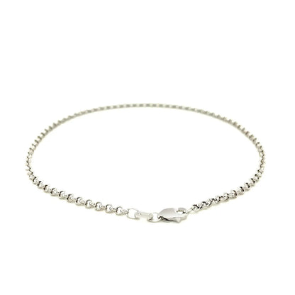2.3mm 10k White Gold Rolo Anklet RCJ Anklets  CELESTIA LUXE JEWELLERS