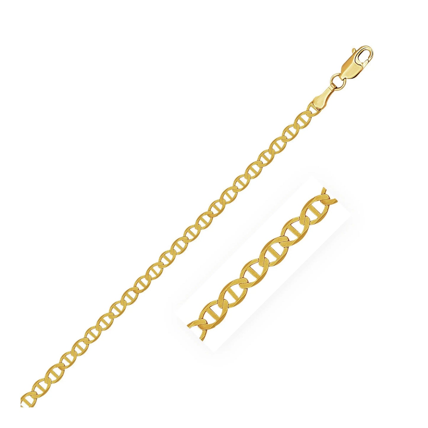 3.2mm 10k Yellow Gold Mariner Link Anklet RCJ Anklets  CELESTIA LUXE JEWELLERS