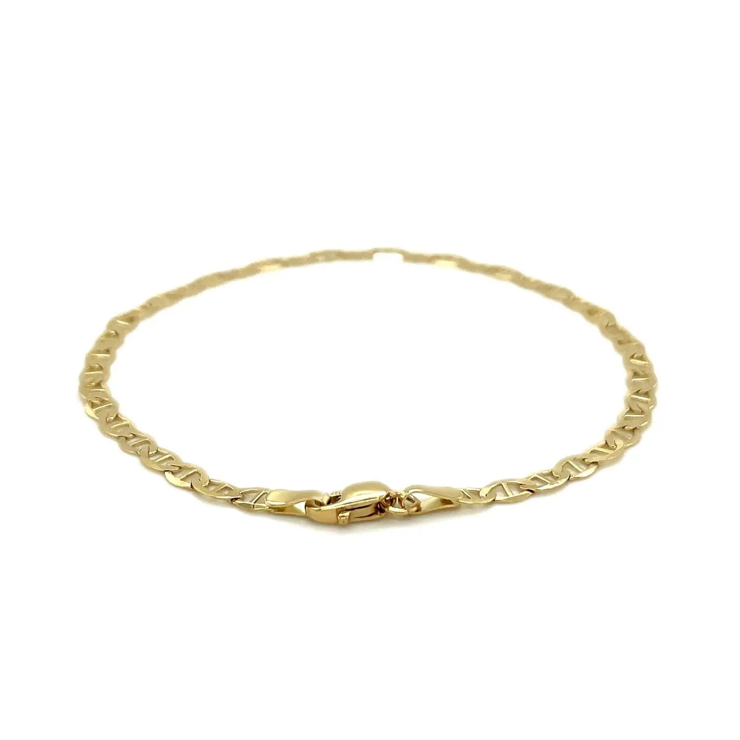 3.2mm 10k Yellow Gold Mariner Link Anklet RCJ Anklets  CELESTIA LUXE JEWELLERS