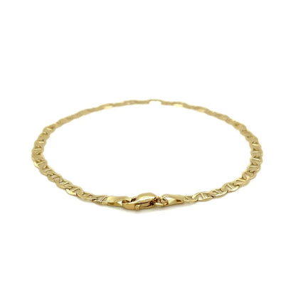 3.2mm 10k Yellow Gold Mariner Link Anklet RCJ Anklets  CELESTIA LUXE JEWELLERS