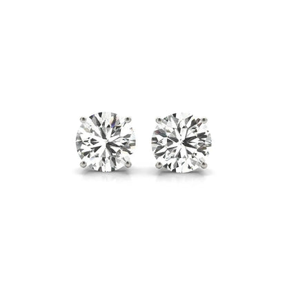 4 cttw Certified IGI Lab Grown Round Diamond Stud Earrings 14k White Gold(G/VS2) RCJ Earrings  CELESTIA LUXE JEWELLERS