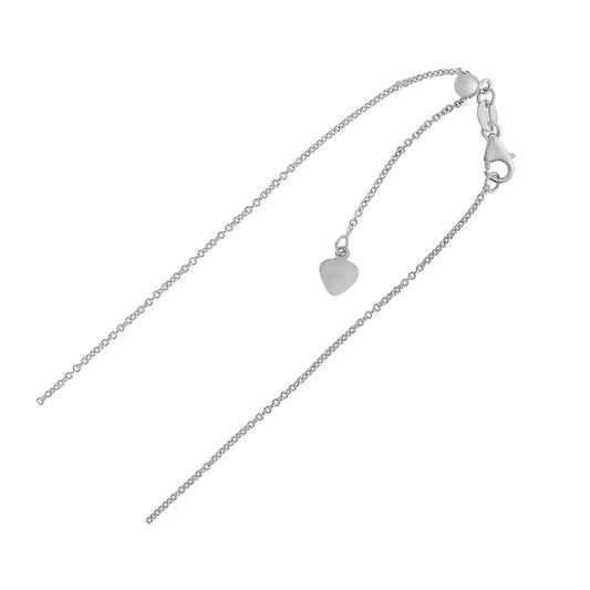 Adjustable Cable Chain in 14k White Gold (0.97 mm) RCJ Chains  CELESTIA LUXE JEWELLERS