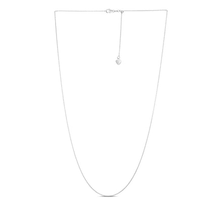 Adjustable Cable Chain in 14k White Gold (0.97 mm) RCJ Chains  CELESTIA LUXE JEWELLERS