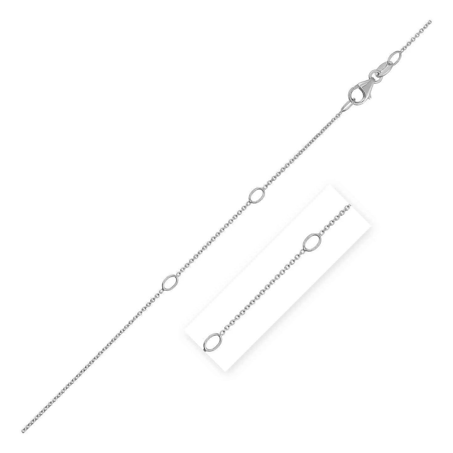 Adjustable Cable Chain in 14k White Gold (0.97 mm) RCJ Chains  CELESTIA LUXE JEWELLERS