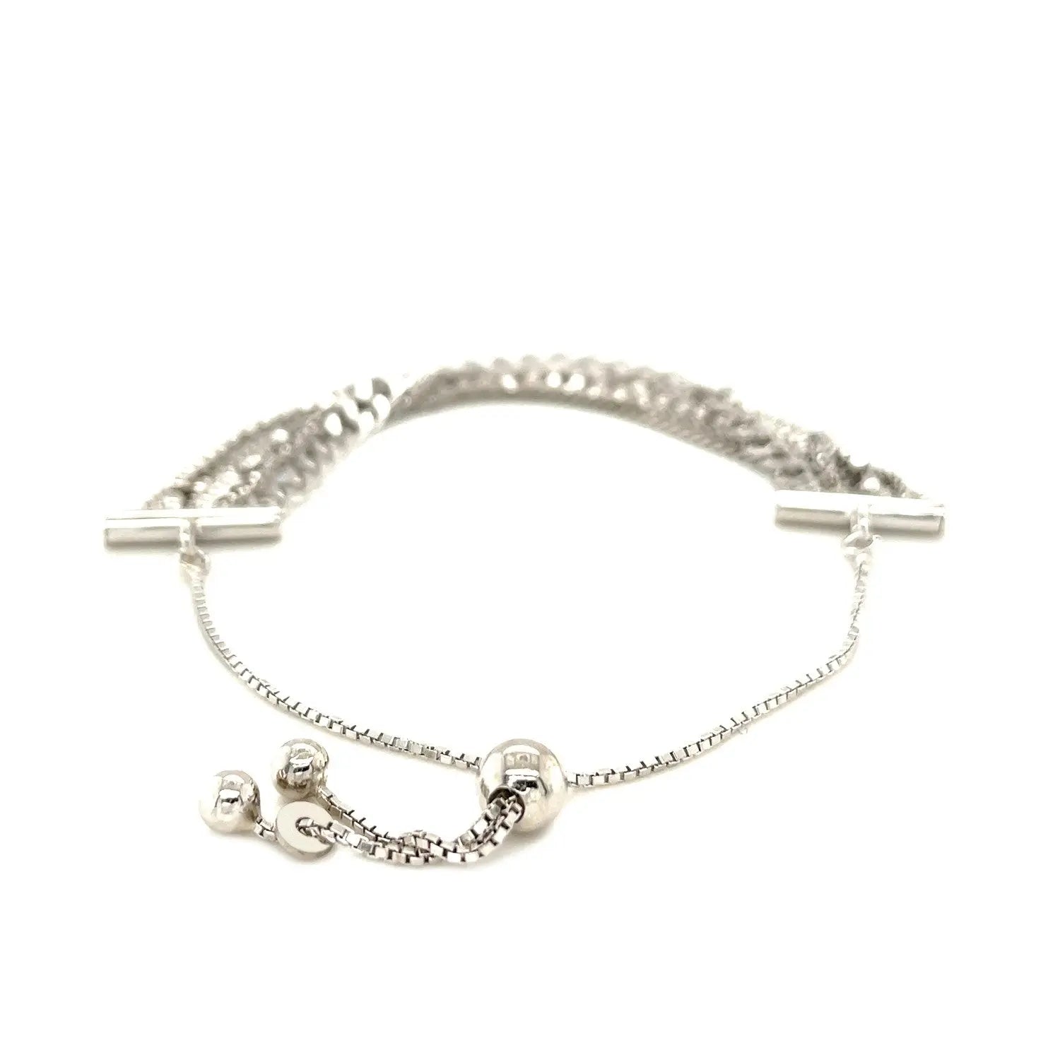 Adjustable Multi Chain Bracelet in Sterling Silver (15.00 mm) RCJ Bracelets  CELESTIA LUXE JEWELLERS