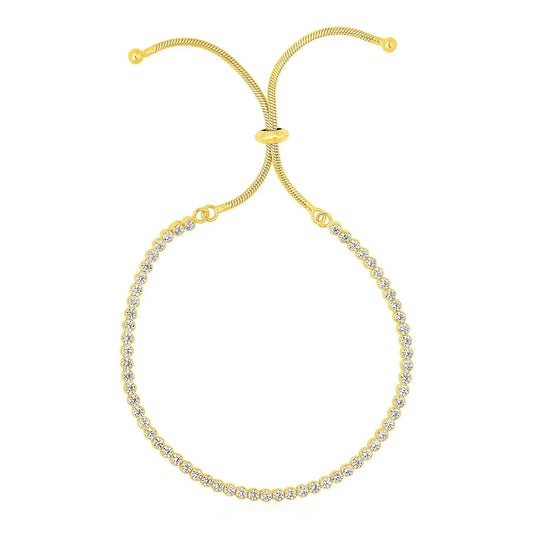 Adjustable Tennis Style Bracelet with Cubic Zirconia in Sterling Silver(5.10 mm) RCJ Bracelets  CELESTIA LUXE JEWELLERS