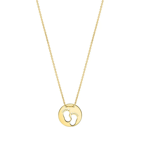 Baby Footprints Necklace in 10K Yellow Gold RCJ Necklaces  CELESTIA LUXE JEWELLERS