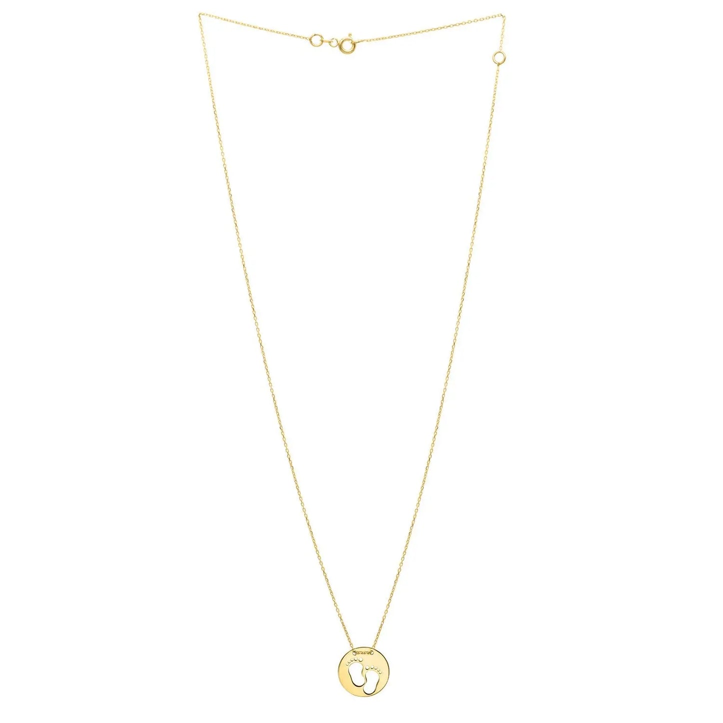 Baby Footprints Necklace in 10K Yellow Gold RCJ Necklaces  CELESTIA LUXE JEWELLERS
