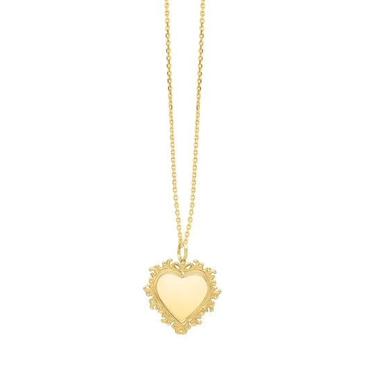 Baroque Heart Necklace in 14K Yellow Gold RCJ Necklaces  CELESTIA LUXE JEWELLERS