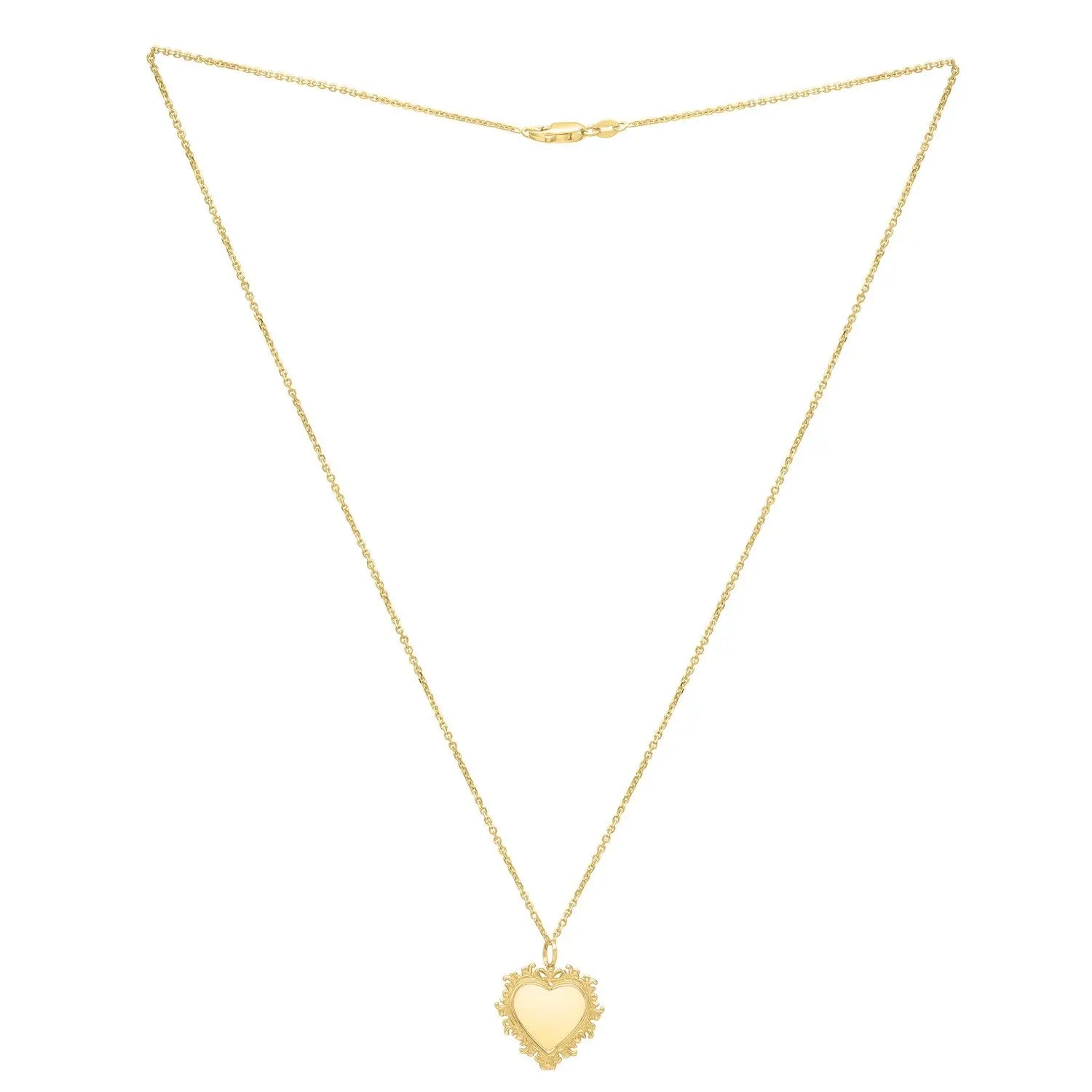 Baroque Heart Necklace in 14K Yellow Gold RCJ Necklaces  CELESTIA LUXE JEWELLERS