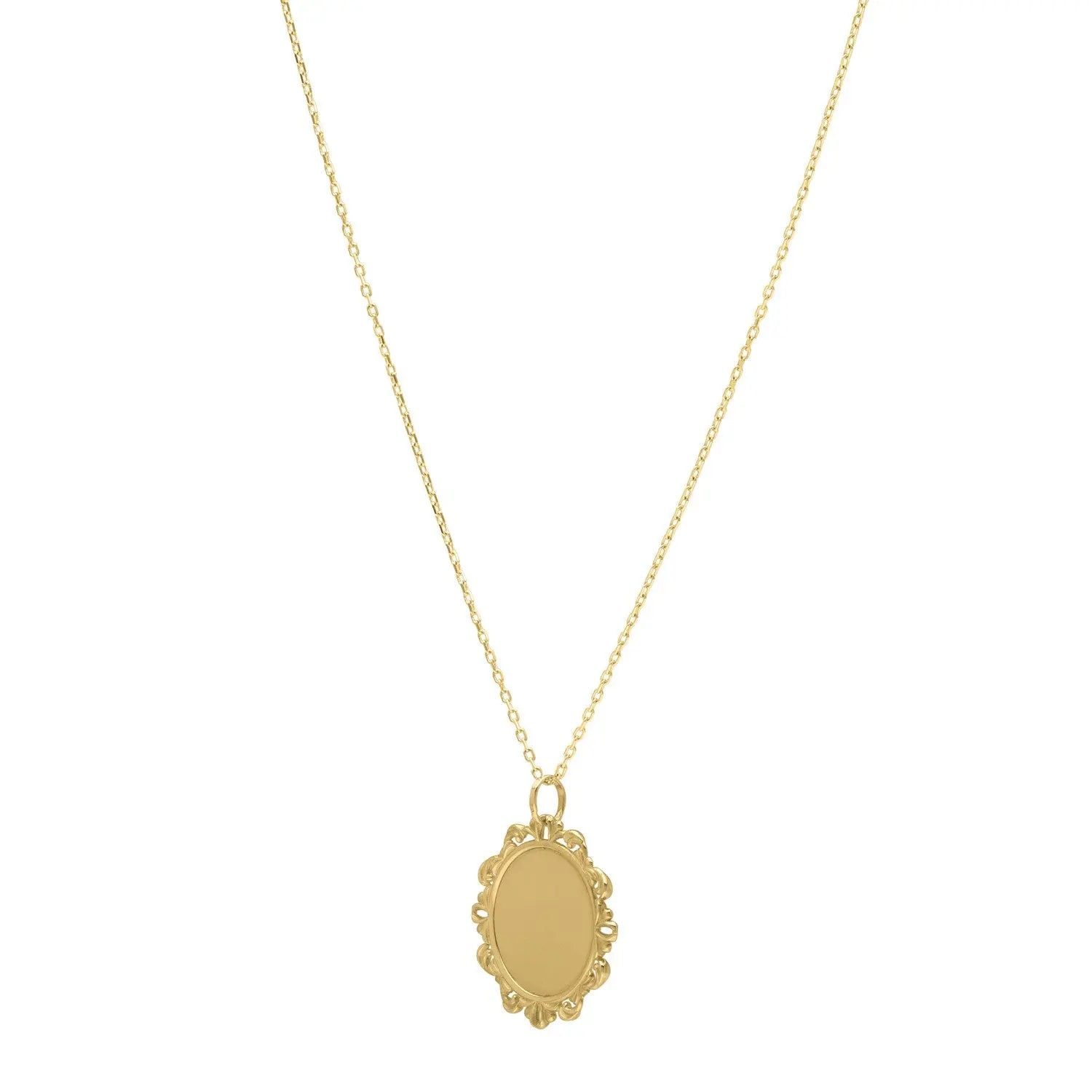 Baroque Round Pendant and Necklace in 14K Yellow Gold RCJ Necklaces  CELESTIA LUXE JEWELLERS