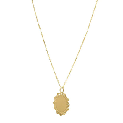 Baroque Round Pendant and Necklace in 14K Yellow Gold RCJ Necklaces  CELESTIA LUXE JEWELLERS