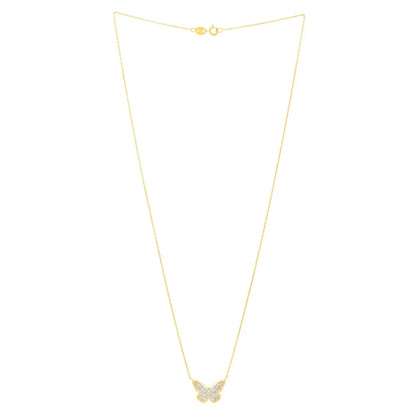 Checkered Butterfly Necklace in 14K Yellow Gold RCJ Necklaces  CELESTIA LUXE JEWELLERS
