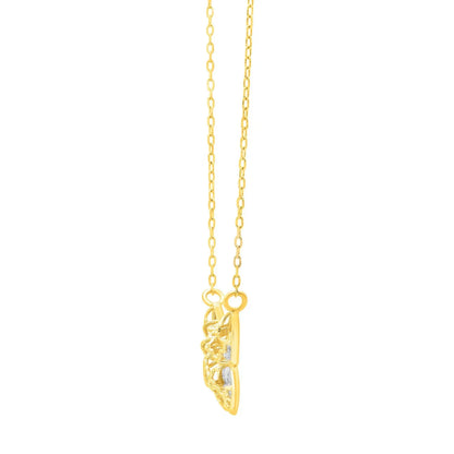 Checkered Butterfly Necklace in 14K Yellow Gold RCJ Necklaces  CELESTIA LUXE JEWELLERS