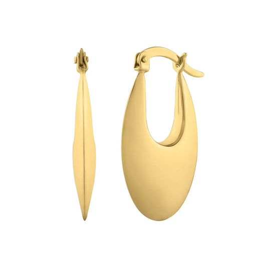 Creole Oval Hoop Earrings in 14K Yellow Gold RCJ Earrings  CELESTIA LUXE JEWELLERS