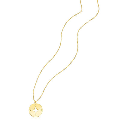 14K Yellow Gold Necklace with Compass RCJ Necklaces  CELESTIA LUXE JEWELLERS