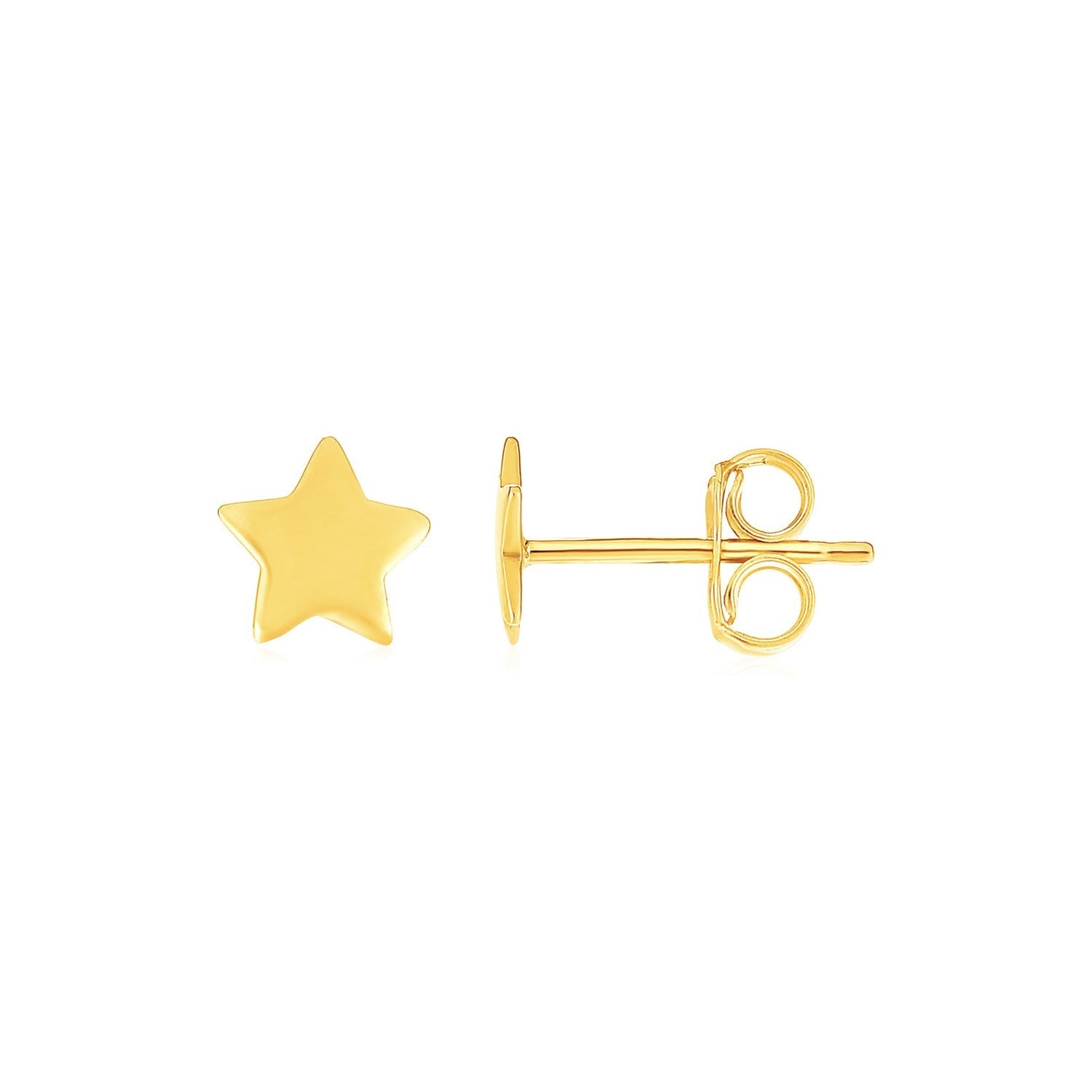14k Yellow Gold Post Earrings with Stars(6.5mm) RCJ Earrings  CELESTIA LUXE JEWELLERS