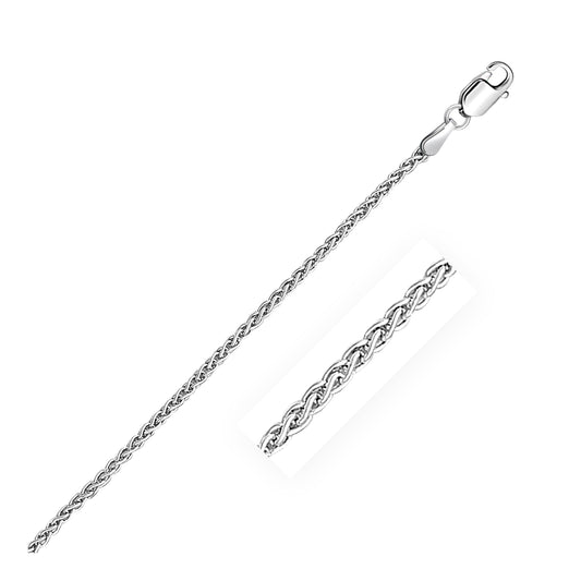 Sterling Silver Rhodium Plated Wheat Chain (2.20 mm) RCJ Chains  CELESTIA LUXE JEWELLERS