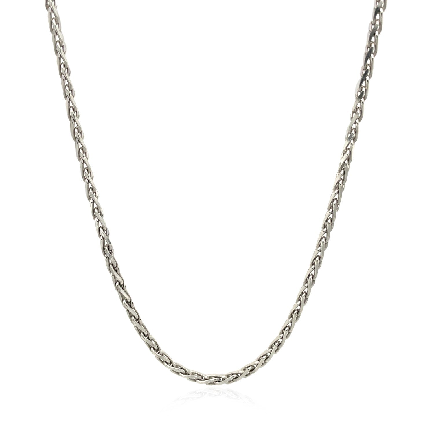 Sterling Silver Rhodium Plated Wheat Chain (2.20 mm) RCJ Chains  CELESTIA LUXE JEWELLERS