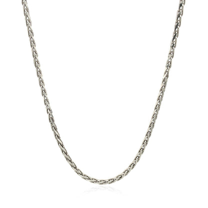 Sterling Silver Rhodium Plated Wheat Chain (2.20 mm) RCJ Chains  CELESTIA LUXE JEWELLERS