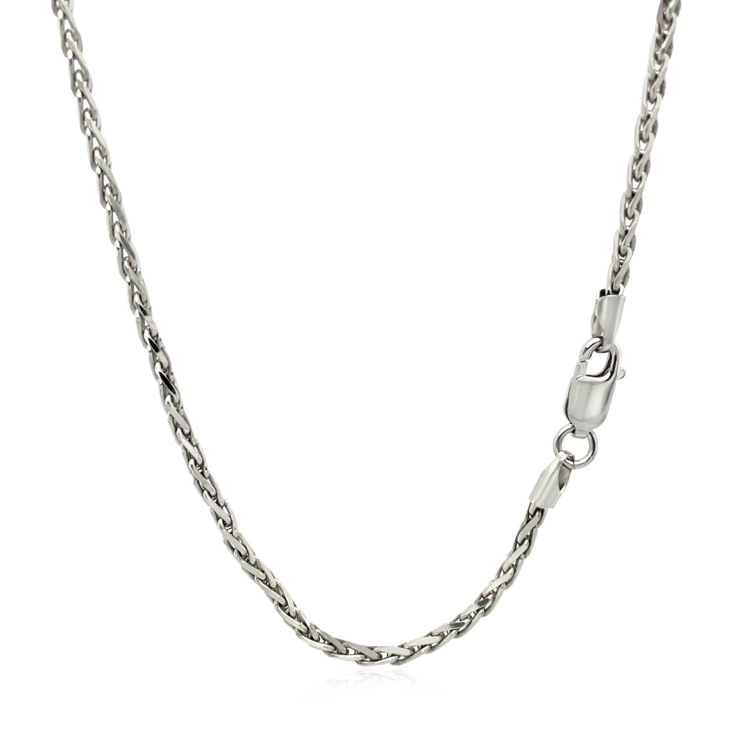 Sterling Silver Rhodium Plated Wheat Chain (2.20 mm) RCJ Chains  CELESTIA LUXE JEWELLERS