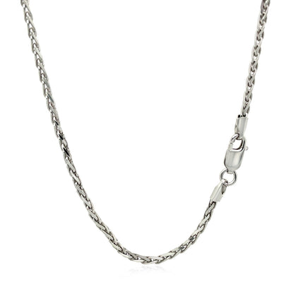 Sterling Silver Rhodium Plated Wheat Chain (2.20 mm) RCJ Chains  CELESTIA LUXE JEWELLERS