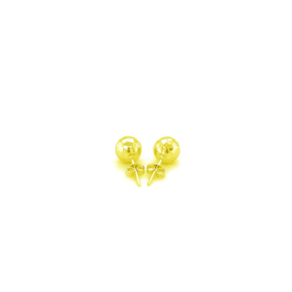 14k Yellow Gold Ball Earrings with Faceted Texture(7mm) RCJ Earrings  CELESTIA LUXE JEWELLERS