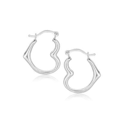 10k White Gold Heart Hoop Earrings RCJ Earrings  CELESTIA LUXE JEWELLERS