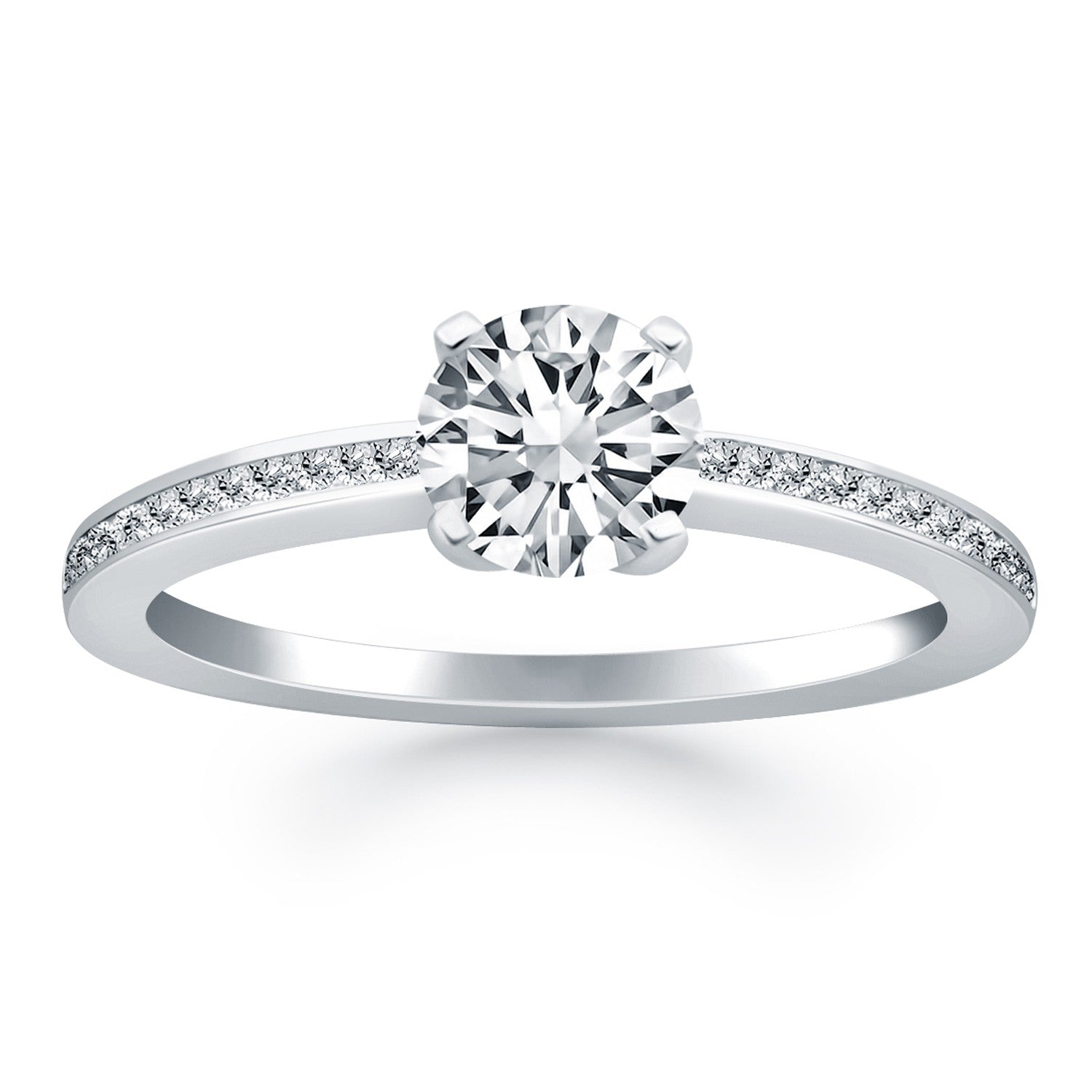 14k White Gold Classic Pave Diamond Band Engagement Ring RCJ Rings  CELESTIA LUXE JEWELLERS