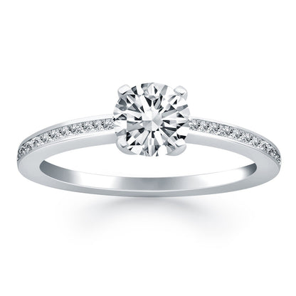 14k White Gold Classic Pave Diamond Band Engagement Ring RCJ Rings  CELESTIA LUXE JEWELLERS