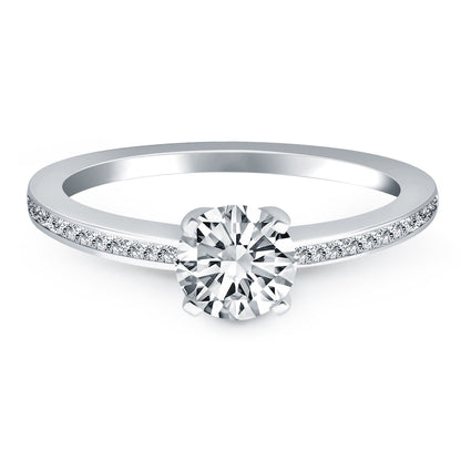 14k White Gold Classic Pave Diamond Band Engagement Ring RCJ Rings  CELESTIA LUXE JEWELLERS