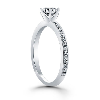 14k White Gold Classic Pave Diamond Band Engagement Ring RCJ Rings  CELESTIA LUXE JEWELLERS