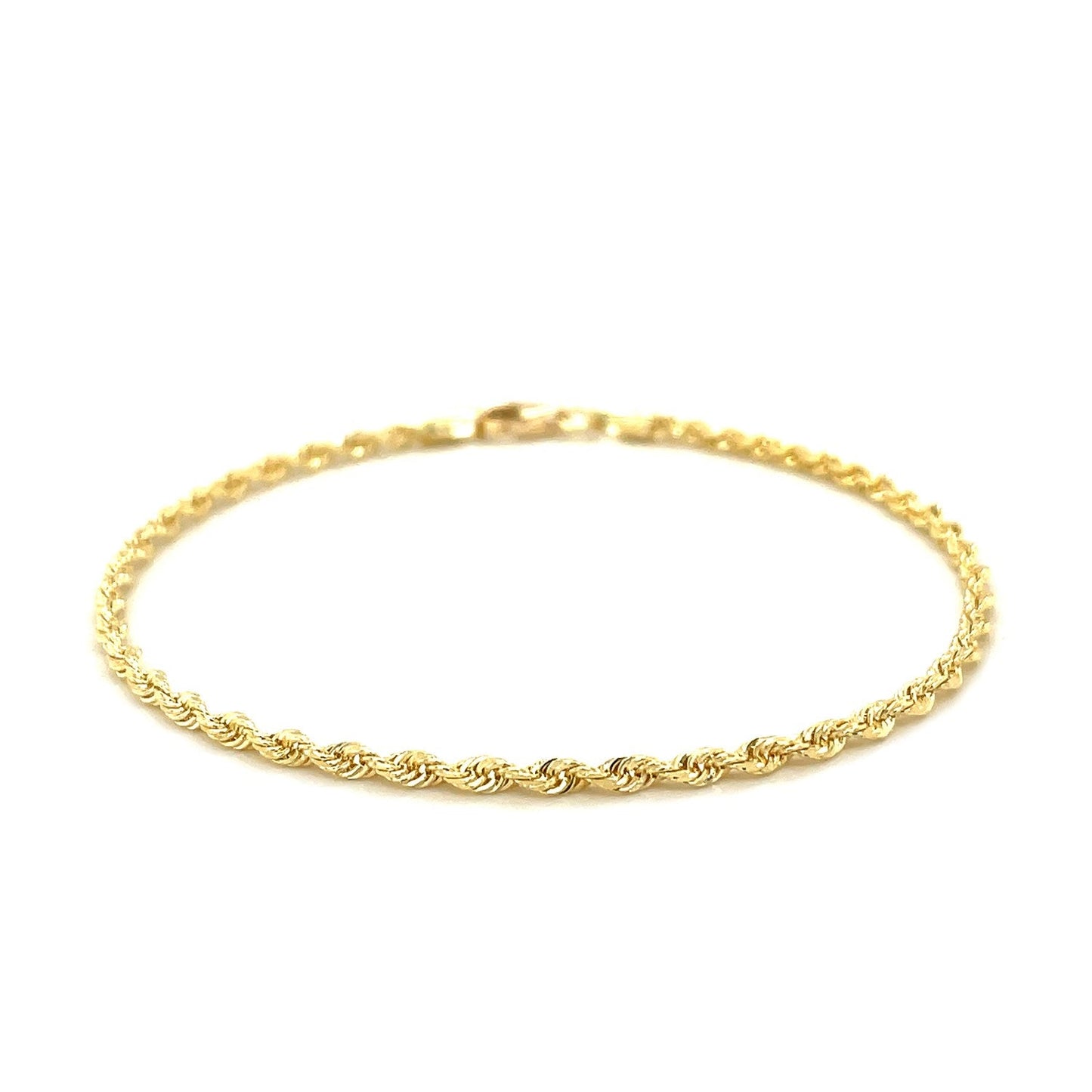 14k Yellow Gold Solid Diamond Cut Rope Bracelet (2.50 mm) RCJ Bracelets  CELESTIA LUXE JEWELLERS