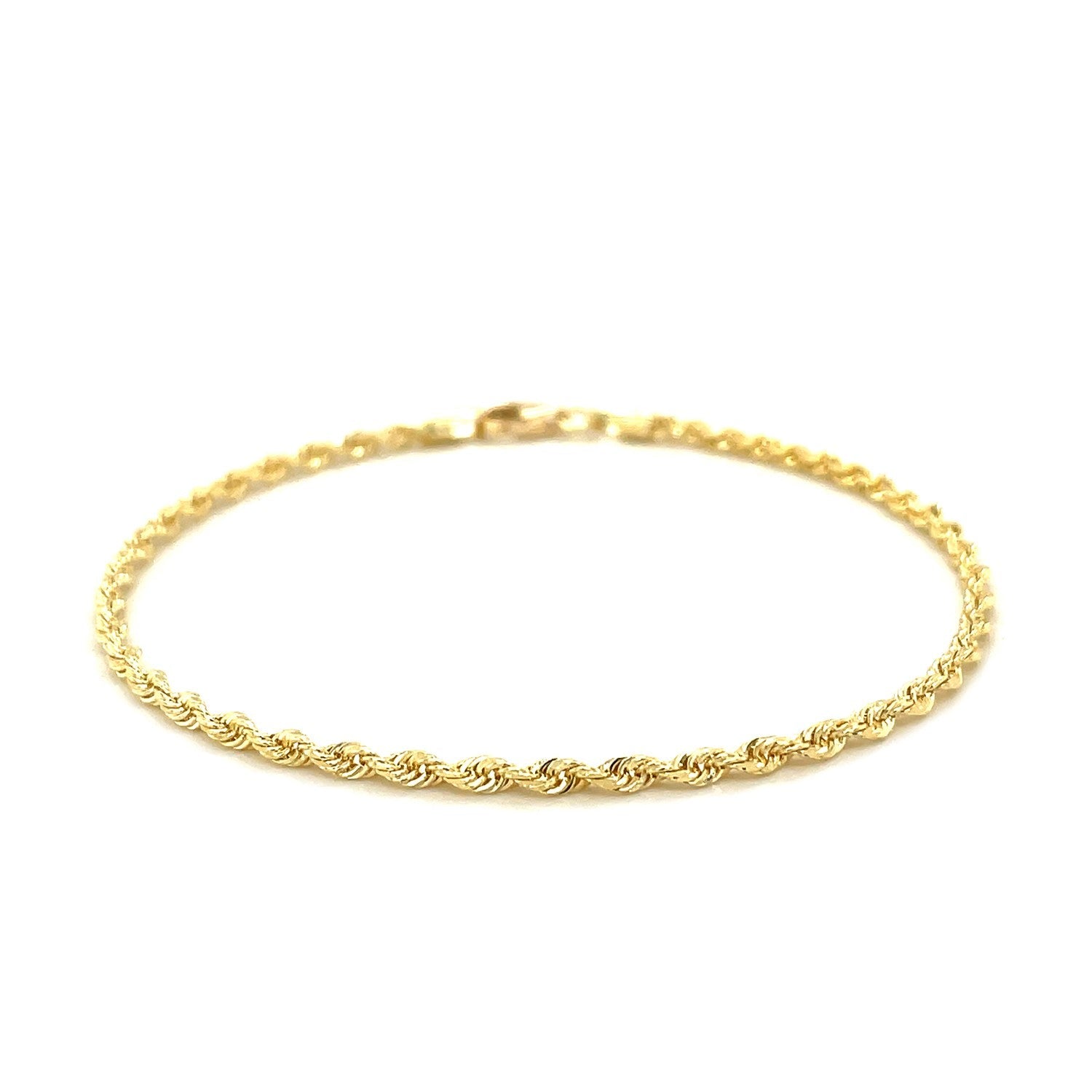 14k Yellow Gold Solid Diamond Cut Rope Bracelet (2.50 mm) RCJ Bracelets  CELESTIA LUXE JEWELLERS