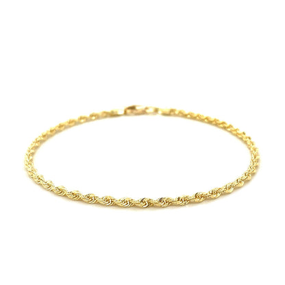 14k Yellow Gold Solid Diamond Cut Rope Bracelet (2.50 mm) RCJ Bracelets  CELESTIA LUXE JEWELLERS